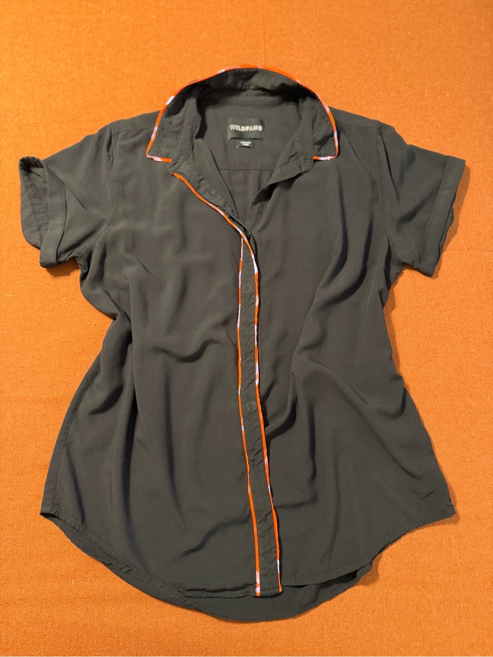 Wildfang The Empower Piped Trim Short Sleeve Shirt
